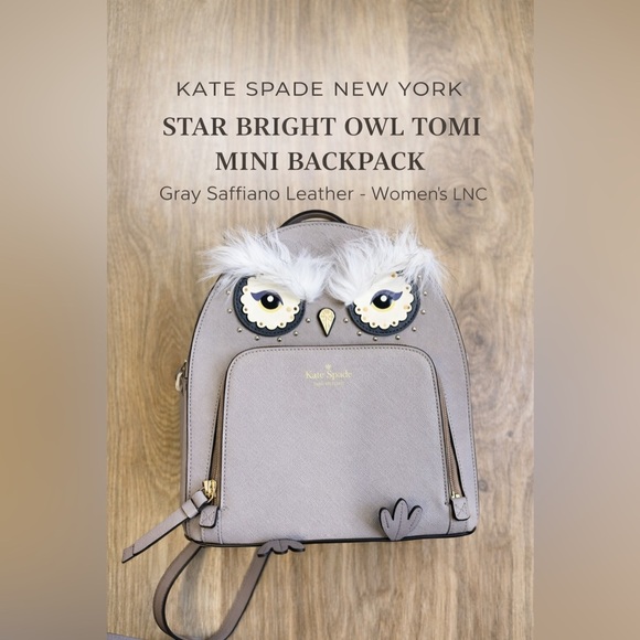 Kate Spade New York Star Bright Owl Tomi Mini Backpack Gray